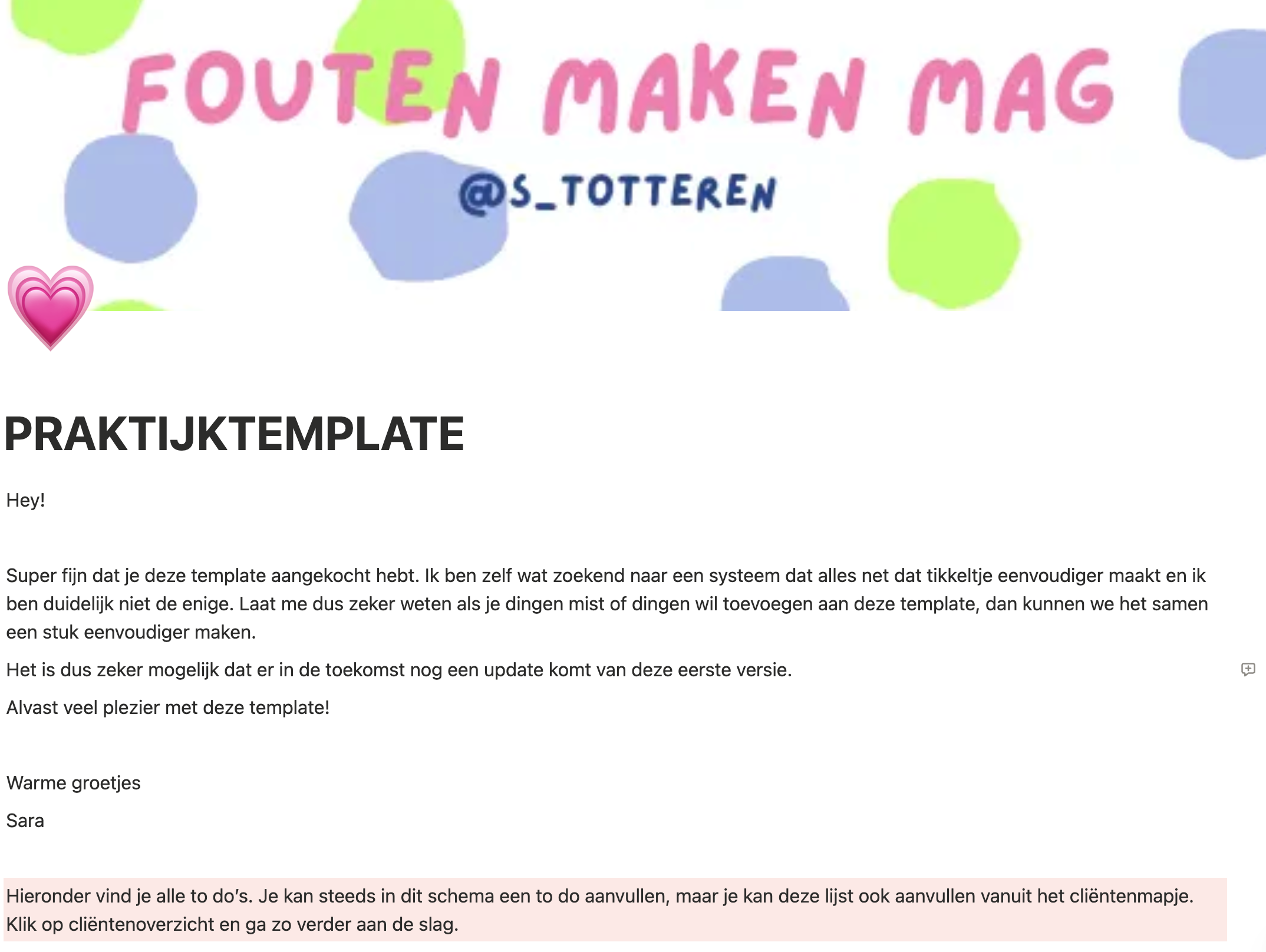 Notion-template organiseer jouw praktijkdossiers