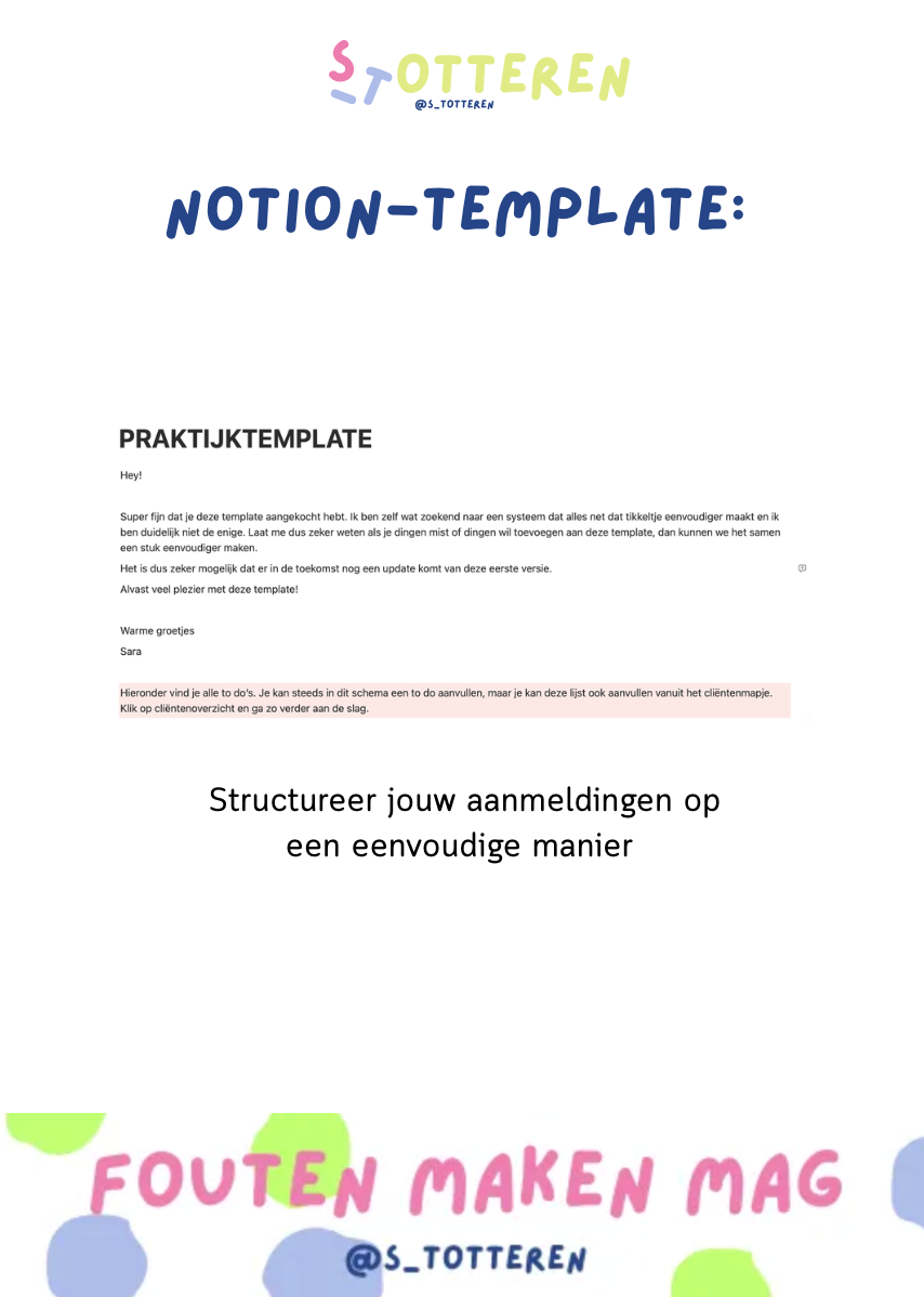 Notion-template organiseer jouw praktijkdossiers
